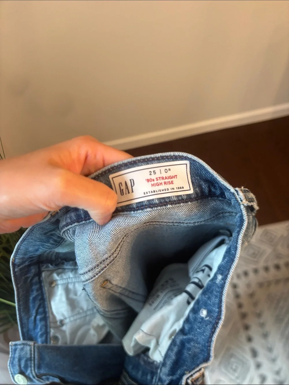 GAP Light Blue High-Rise 90s Straight Jeans Size 25